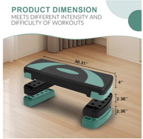 Only Supports Self Pickup  Stepped Cardio Platform With 5 Adjustable Height Workout Steps, 4 Stackable Uprights, Fitness Training Stepper For Home Gym