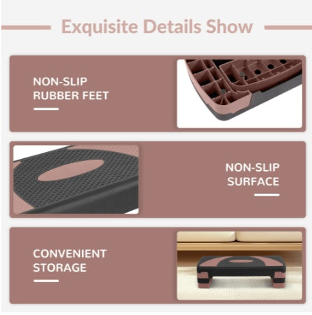 Only Supports Self Pickup  Stepped Cardio Platform With 5 Adjustable Height Workout Steps, 4 Stackable Uprights, Fitness Training Stepper For Home Gym