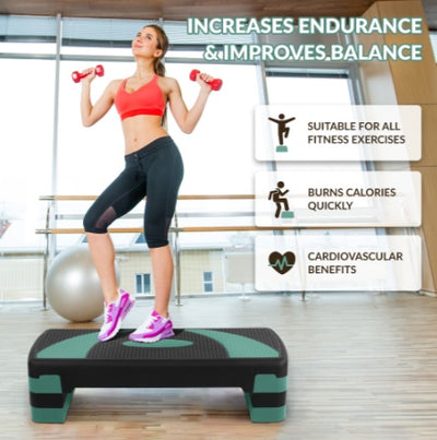 Only Supports Self Pickup  Stepped Cardio Platform With 5 Adjustable Height Workout Steps, 4 Stackable Uprights, Fitness Training Stepper For Home Gym