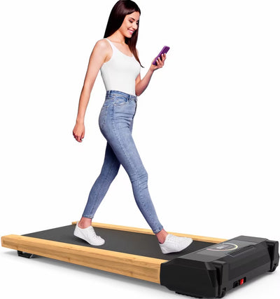 Walking Pad Under Desk Treadmill For Home Office -2.5HP Walking Treadmill 0.5-4MPH 265LBS Capacity Treadmill For Walking Running Remote Control Batteries